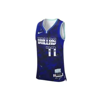 Nike Баскетбольная майка NBA Retro Dallas Mavericks Luka Doncic #77 для мужчин, синяя DA6960-405 M