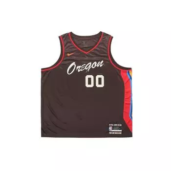 Nike Баскетбольная майка NBA Retro, Trail Blazers, Энтони Нет. 0, Мужские топы Fan Edition, угольно-коричневые CN1775-251 S