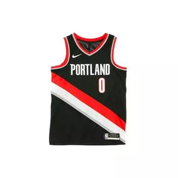 Nike Баскетбольная майка НБА, Trail Blazers, Lillard No.. 0, Fan Edition Мужские топы черные CW3680-010 XXL