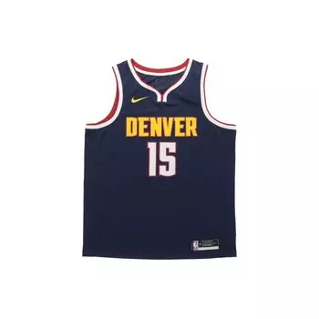 Nike Баскетбольная майка NBA жилет Denver Nuggets Никола Йокич No. 15 Мужские топы Темно-синие CW3663-420 L