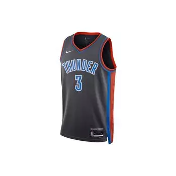 Nike Баскетбольная майка Oklahoma City Thunder Letter Number, повседневная, спортивная, унисекс, угольная DO9604-061 L
