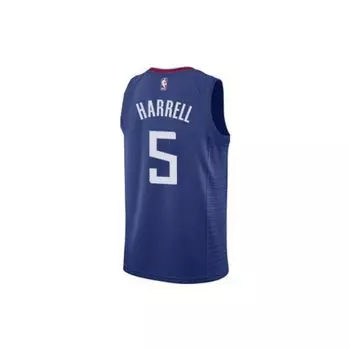 Nike Баскетбольная майка с принтом NBA, SW Fan Edition, Harrell No.. 5 Мужские топы Синие 864481-410 S