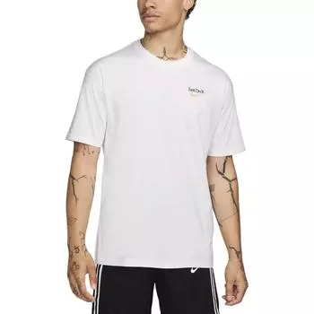 Nike Баскетбольная рубашка Max90 из мягкого хлопка свободного кроя с заниженной линией плеч с коротким рукавом, мужская белая FZ8083-100 2XL
