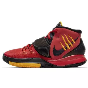 Nike Баскетбольные кроссовки Kyrie 6 Bruce Lee Mid-Top, детские кроссовки, черные, красные CW3042-600 36.5