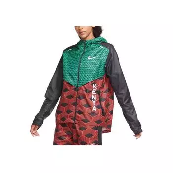Nike Беговая куртка Team Kenya Shield Модная Удобная Универсальная Куртка с капюшоном Женские куртки Зеленая CV0396-673 S