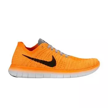 Nike Бесплатные женские кроссовки RN Flyknit Laser Orange Black-Gamma-Blue-Cool-Grey 831070-800 35.5