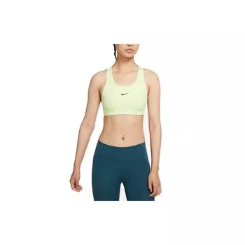 Nike Бесшовная спортивная майка Swoosh со средней поддержкой, женские топы, желтый BV3637-303 XL