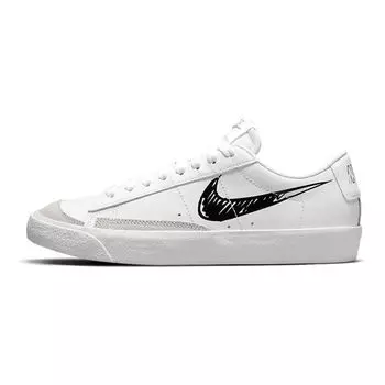 Nike Blazer Low 77 GS Sketch — детские кроссовки White Black Pure-Platinum DM7819-100 36