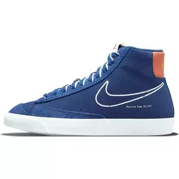 Nike Blazer Mid 77 First Use — мужские кроссовки Deep Royal Blue Orange University-Gold White DC3433-400 42.5