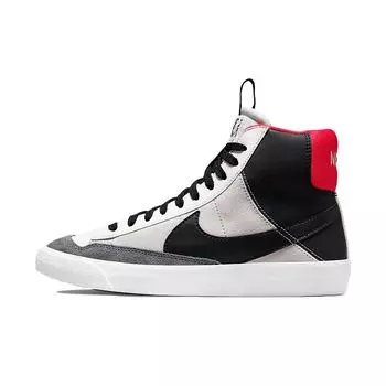Nike Blazer Mid 77 SE GS Dance — белые, черные, красные детские кроссовки Summit-White University-Red Light-Smoke-Grey DH8640-100 37.5