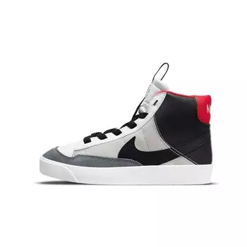 Nike Blazer Mid 77 SE PS Dance — белые, черные, красные детские кроссовки Summit-White University-Red Light-Smoke Grey DH8641-100 28