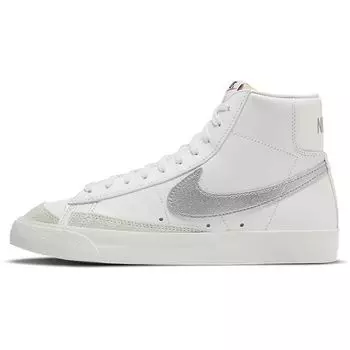 Nike Blazer Mid 77 White Silver Metallic Женские кроссовки Summit-White Metallic-Silver CZ1055-112