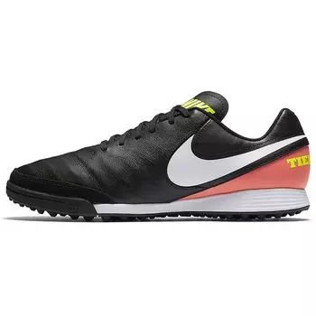Nike Бутсы Tiempo Genio II Leather TF с резиновыми шипами для искусственного газона, амортизация, сопротивление скольжению и долговечность мужские кроссовки 819216-018 40