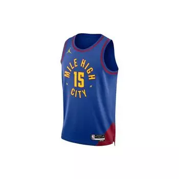 Nike Быстросохнущая баскетбольная майка прямого покроя с логотипом Nuggets Jokic Statement Edition 23-24 сезона, унисекс, синяя DO9524-496 M