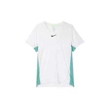 Nike Быстросохнущая теннисная футболка с цветными блоками, мужские топы, белая DX5539-100 M