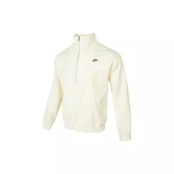 Nike Casual Logo Print Полумолния с высоким воротником Пуловер Мужские топы Белый DQ4238-113 M
