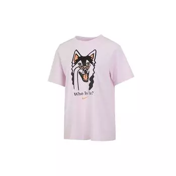 Nike Casual Sport Husky Print Дышащая футболка с короткими рукавами Женские топы Розовый DJ1846-695 XL