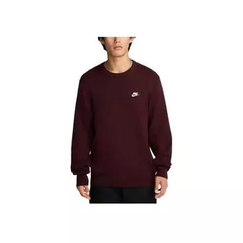 Nike Club Fashion Удобный свитер с круглым вырезом для мужчин, бордовый FQ2913-652 L