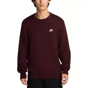 Nike Club Fashion Удобный свитер с круглым вырезом для мужчин, бордовый FQ2913-652 S