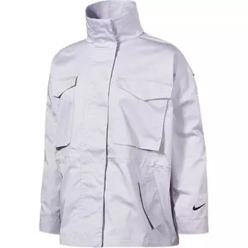Nike Collection Essentials M65 Повседневная однотонная куртка с воротником-стойкой Женские куртки Светло-серые DD5986-511 S