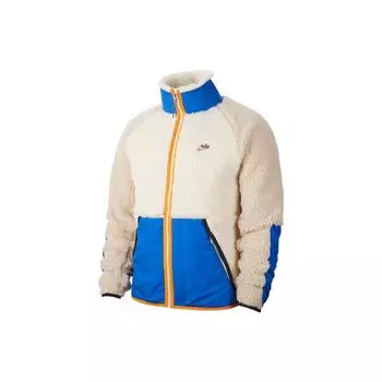 Nike Color Block Повседневная флисовая куртка с воротником-стойкой Мужская куртка Белый Синий BV3720-133 M