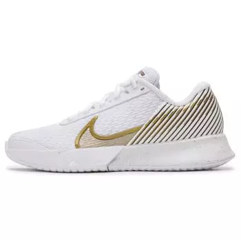 Женские кроссовки NikeCourt Air Zoom Vapor Pro 2 Wimbledon Белый Металлический-Золотой-Зернистый Гранд-Пурпурный HF3631-100 36.5