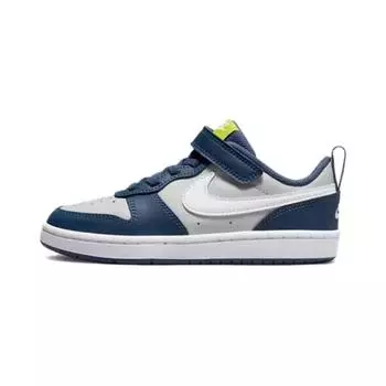 Nike Кроссовки Court Borough Low 2 PS Grey Fog Mystic Navy для детей, белые, атомно-зеленые BQ5451-016 28