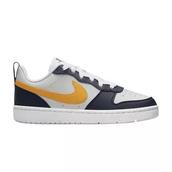Кроссовки детские Nike Court Borough Low Recraft GS Obsidian University Gold, синие, фантомно-серые, белые HJ3482-071 36