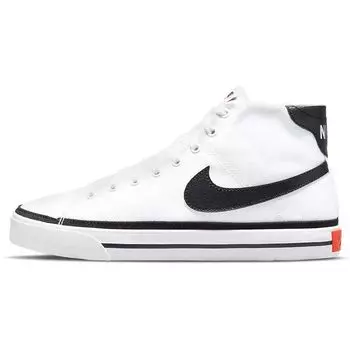Nike Court Legacy Canvas Mid White Black Мужские кроссовки Team-Orange DD0162-100