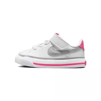 Nike Court Legacy TD White Pink Prime Light Smoke Grey Детские кроссовки Kumquat DA5382-111 23.5