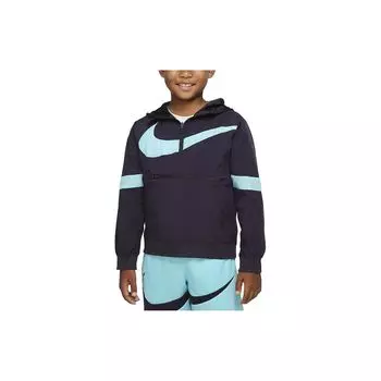 Nike Детская куртка на молнии с капюшоном и логотипом бренда свободного кроя, детская верхняя одежда синего цвета DJ5727-540 M