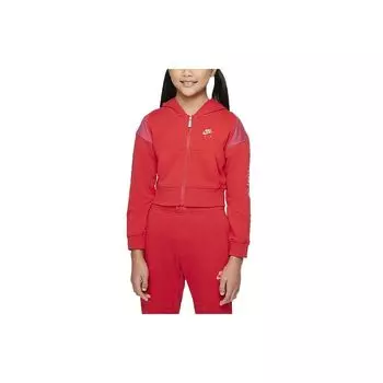 Nike Детская тренировочная куртка с капюшоном, детская верхняя одежда, красная DM8386-657 L