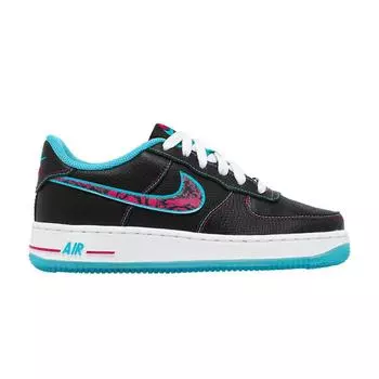Nike Детские кроссовки Air Force 1 LV8 1 GS Miami Nights Black Light-Blue-Fury White DD9207-001 37.5