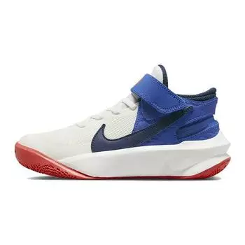 Nike Детские кроссовки Team Hustle D10 FlyEase GS White Game Royal Summit-White Bright-Crimson Midnight-Navy DD7303-103