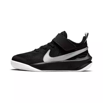 Nike Детские кроссовки Team Hustle D10 PS Black Metallic Silver Volt White CW6736-004 28