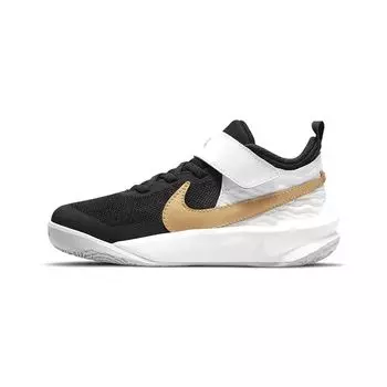 Детские кроссовки Nike Team Hustle D10 PS Black White Metallic Gold Photon-Dust CW6736-002 28