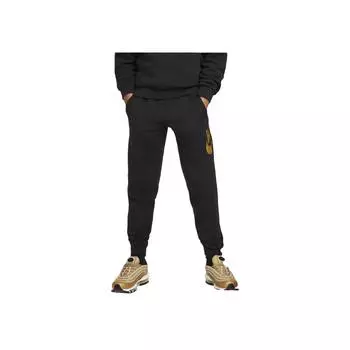 Nike Детские трикотажные спортивные штаны с принтом логотипа, детские штаны, черные HQ0981-010 M