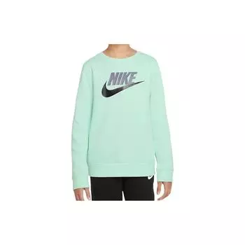 Nike Детский спортивный свитер с круглым вырезом и логотипом Alphabet, мужские топы светло-зеленого цвета CV9297-379 L