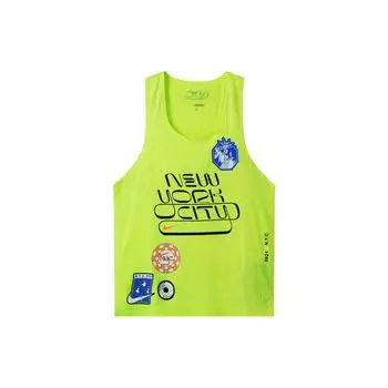 Nike Dri-Fit ADV Aeroswift Logo Pattern Быстросохнущая дышащая майка для бега Мужские топы флуоресцентно-желтого цвета DN7461-702 S