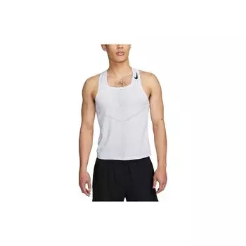 Nike Мужские майки для бега без рукавов Dri-Fit Adv Solid с круглым вырезом, белые DM4625-100 2XL