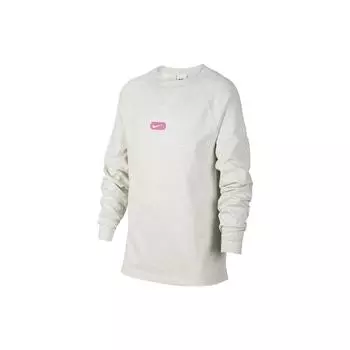 Nike Dri-FIT Athletics Однотонный тренировочный лонгслив с круглым вырезом для детей Светло-бежевый DX5372-072 XL