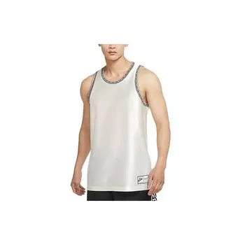 Nike Dri-FIT Баскетбольная майка с круглым вырезом и принтом, мужские топы, белые DQ5655-133 XL