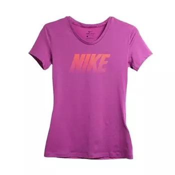 Nike Dri Fit быстросохнущая дышащая повседневная облегающая футболка с коротким рукавом женские футболки фиолетовые 725748-556 S