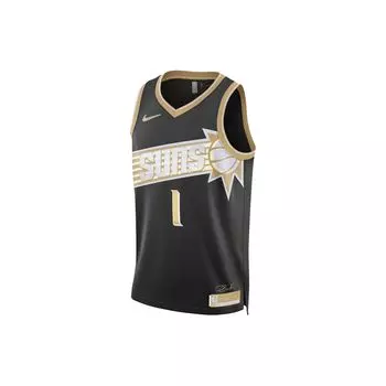 Мужская баскетбольная майка Nike Dri-FIT Devin Booker Phoenix Suns Fan Edition с принтом букв и V-образным вырезом, пуловер, черная FN5905-053 L