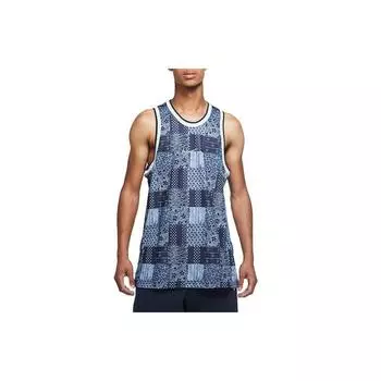 Nike Dri-Fit DNA Knit Быстросохнущая клетчатая повседневная баскетбольная майка Мужские топы Deep-Royal-Blue CK6302-455 M
