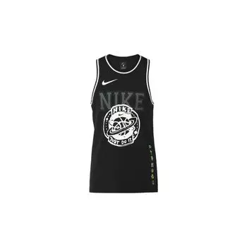 Nike Dri-Fit JDI Удобная влагоотводящая свободная баскетбольная майка для мужчин, черные CW7384-010 S