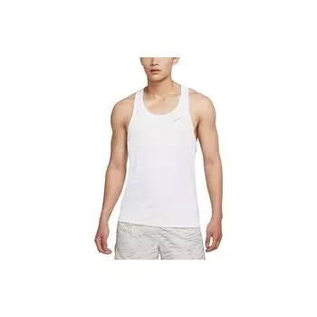 Nike Dri-Fit Круглый вырез Быстросохнущий светоотражающий беговой жилет Slim Fit без рукавов мужские топы Белый DQ4733-100 2XL