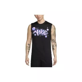 Nike Dri-FIT Легкая Удобная Быстросохнущая Футболка Без Рукавов Мужские Топы Черный FV8415-010 M