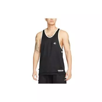 Nike Dri-Fit Logo Print Colorblock Mesh Быстросохнущая баскетбольная майка без рукавов для мужчин, черные топы DX0334-010 XL
