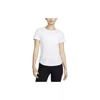 Nike Dri-Fit однотонный круглый вырез повседневный пуловер короткий рукав футболка женские топы белый FN2519-100 S